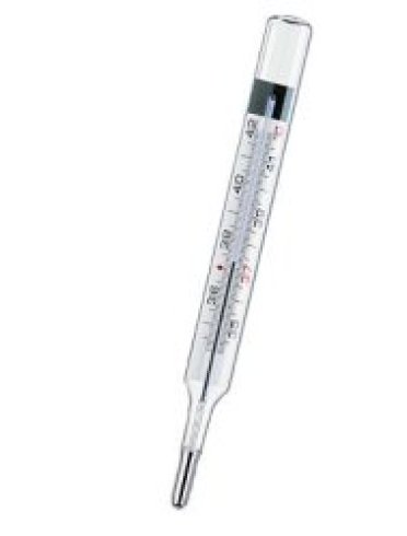 Termometro clinico ecologico iridio e gallio (senza mercurio). come liquido termometrico viene impiegata una lega di gallio, indio e stagno completamente atossica