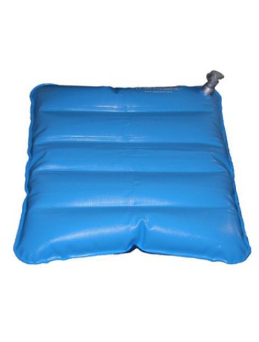Cuscino antidecubito ad aria/acqua dimensioni 41x41cm, applicabile su sedie da comodo o su carrozzelle camera d'aria inpvc atossico elettrosaldato, patta antiscivolo in pvc