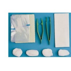 SET PER MEDICAZIONE MEDIUM CONTENENTE PINZA AD ANELLI, PINZAANATOMICA, 4 TAMPONI, SACCHETTO DI CARTA PER RESIDUI, TELOIMPERMEABILE/ASSORBENTE, 2 GUANTI IN LATTICE