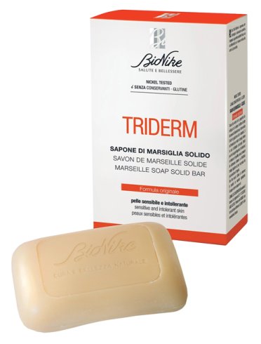 Bionike triderm - sapone di marsiglia solido per pelli sensibili e intolleranti - panetto 100 g