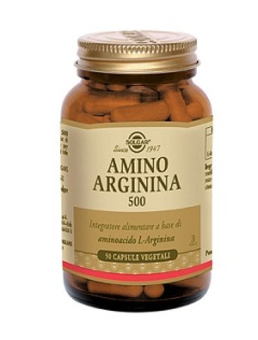Solgar amino arginina 500 - integratore di arginina - 50 capsule vegetali