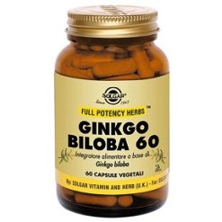 Solgar Gingko Biloba - Integratore per la Circolazione Sanguigna - 60 Capsule Vegetali