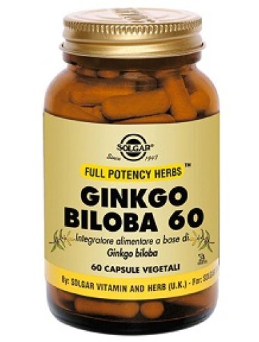 Solgar gingko biloba - integratore per la circolazione sanguigna - 60 capsule vegetali