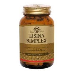 Solgar Lisina Simplex - Integratore di Aminoacidi - 50 Capsule Vegetali