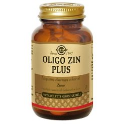 Solgar Oligo Zin Plus - Integratore di Zinco - 50 Tavolette Masticabil