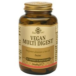 Solgar Vegan Multi Digest - Integratore di Enzimi - 50 Tavolette Masticabili