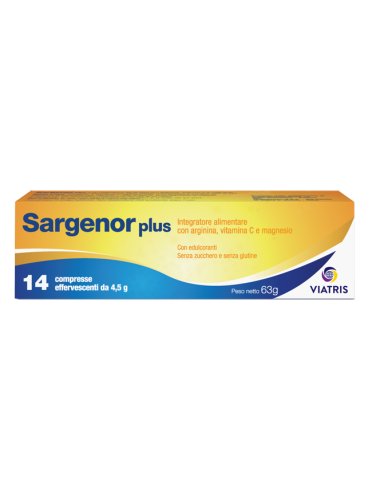 Sargenor+ - integratore di arginina per stanchezza e affaticamento - 14 compresse effervescenti