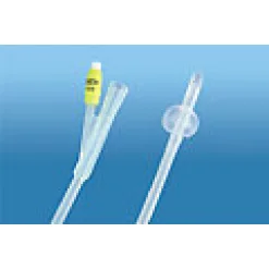 CATETERE TIPO FOLEY A 2 VIE IN LATTICE RICOPERTO IN SILICONE2 FORI LATERALI PUNTA CHIUSA DIAMETRO CH24 LUNGHEZZA 40 CMCON PALLONCINO VOLUME 5-15 ML