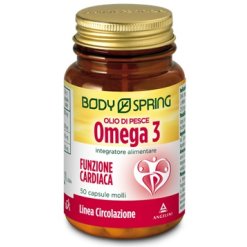 Body Spring Olio di Pesce Omega 3 - Integratore per la Funzione Cardiaca - 50 Capsule