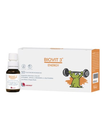 Biovit 3 energy - integratore pediatrico per energetico - 10 flaconcini x 10 ml