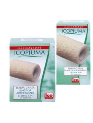 Icopiuma benda garza elastica autofissante cm10x4mt 1 pezzo Icopiuma benda garza elastica autofissante cm10x4mt 1 pezzo