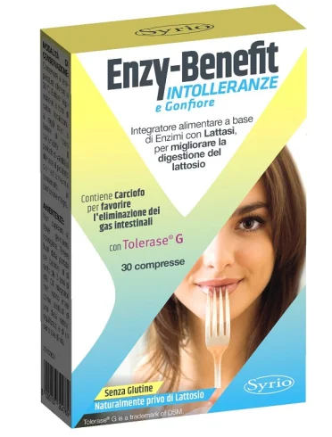 Enzy benefit intolleranze e gonfiore - integratore digestivo - 30 compresse Enzy benefit intolleranze e gonfiore - integratore digestivo - 30 compresse