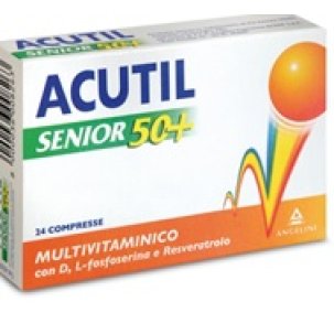 Acutil Multivitaminico Senior 50+ - Integratore per Adulti Over 50 - 24 Compresse