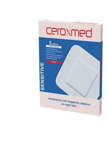 Garza compressa autoadesiva ceroxmed dress sensitive 10x10 cm 5 pezzi Garza compressa autoadesiva ceroxmed dress sensitive 10x10 cm 5 pezzi