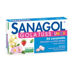 Sanagol Gola Tuss Junior - Caramelle Emollienti Gusto Fragola - 24 Caramelle