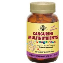 Solgar Cangurini Multinutrients - Integratore Multivitaminico per Bambini Gusto Frutti di Bosco - 60 Compresse
