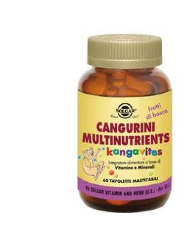 Solgar cangurini multinutrients - integratore multivitaminico per bambini gusto frutti di bosco - 60 compresse
