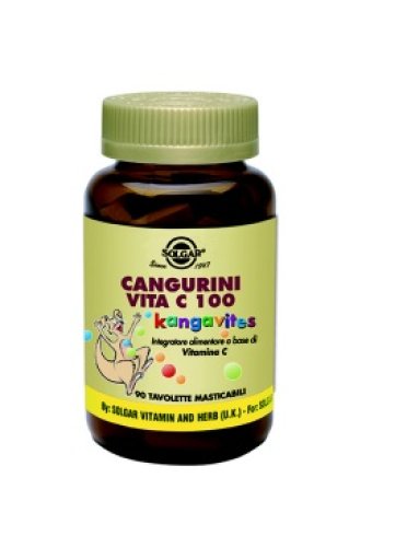 Solgar cangurini vita c - integratore di vitamina c per bambini - 100 compresse masticabili