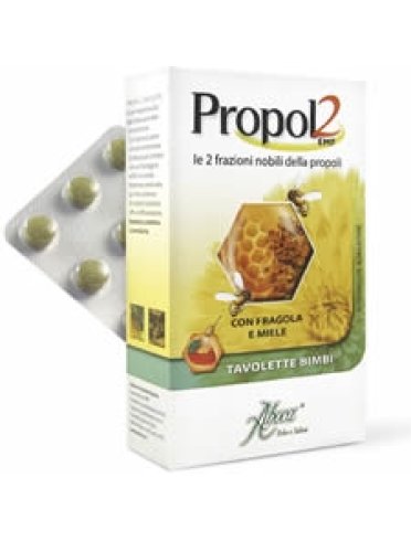Aboca propol2 emf - integratore per bambini alla propoli gusto fragola e miele - 45 tavolette