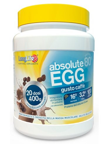 Longlife absolue egg caffè - integratore per massa muscolare - 400 g