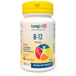 LongLife B-12 50 mcg - Integratore per Metabolismo Energetico - 100 Tavolette