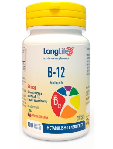 Longlife b-12 50 mcg - integratore per metabolismo energetico - 100 tavolette