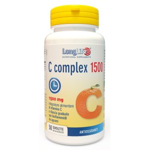 LongLife C Complex 1500 - Integratore di Vitamina C Antiossidante - 50 Tavolette