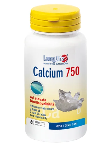 Longlife calcium 750 mg 60 tavolette Longlife calcium 750 mg 60 tavolette