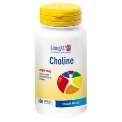 LongLife Choline 250 mg - Integratore per la Funzione Epatica - 100 Tavolette