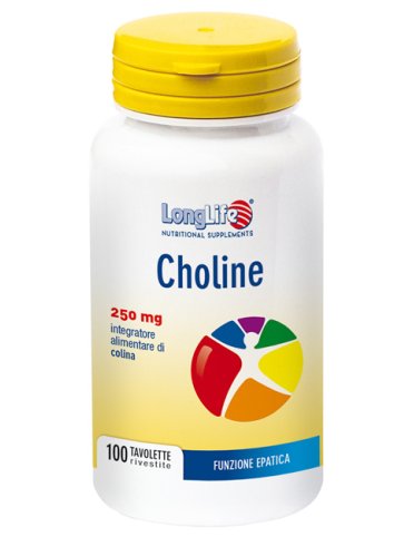 Longlife choline 250 mg - integratore per la funzione epatica - 100 tavolette