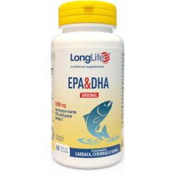 LongLife EPA & DPA Original 1000 mg - Integratore per la Funzione Cardiaca, Visiva e Cerebrale - 60 Perle