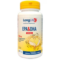 LongLife EPA & DPA Original 1000 mg - Integratore per la Funzione Cardiaca, Visiva e Cerebrale - 60 Perle