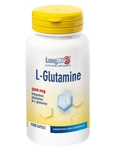 Longlife l-glutamine 500 mg - integratore per la funzionalità muscolare - 100 capsule Longlife l-glutamine 500 mg - integratore per la funzionalità muscolare - 100 capsule