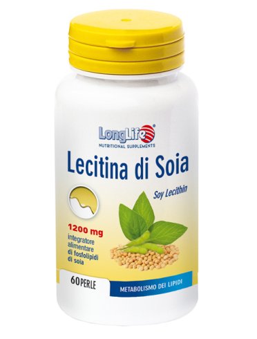 Longlife lecitina di soia 1200 mg - integratore per il metabolismo dei lipidi - 60 perle