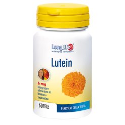 LongLife Lutein 6 mg - Integratore per il Benessere della Vista - 60 Perle