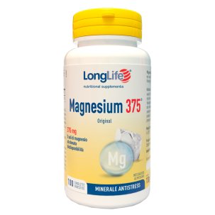 LongLife Magnesium 375 mg - Integratore di Magnesio e Potassio - 100 Tavolette