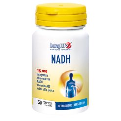 LongLife NADH 15 mg - Integratore per il Metabolismo Energetico con Coenzima Q10 - 30 Compresse