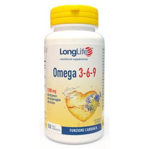 LongLife Omega 3-6-9 1200 mg - Integratore per la Funzione Cardiaca - 50 Perle