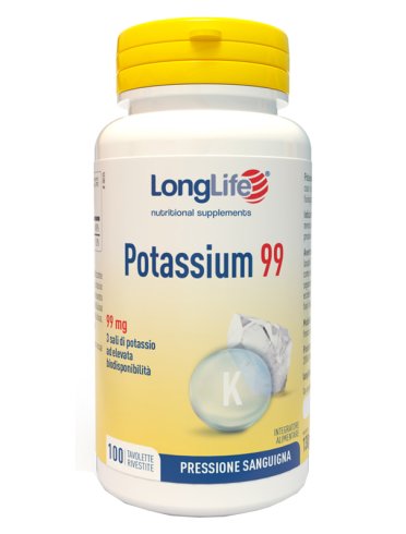 Longlife potassium 99 - integratore per il mantenimento della pressione sanguigna - 100 tavolette