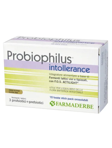 Probiophilus intollerance integratore fermenti lattici 12 bustine Probiophilus intollerance integratore fermenti lattici 12 bustine