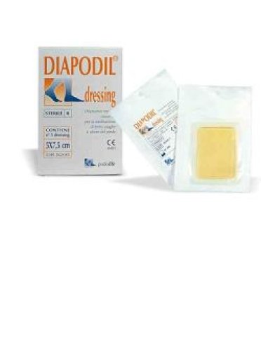 Medicazioni speciale attiva con idrogel diapodil dressing misura 5x7,5cm confezione da 3pezzi classe 2b