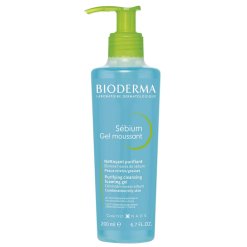 Bioderma Sebium Moussant - Gel Detergente Delicato Viso per Pelle Mista e Grassa - 200 ml