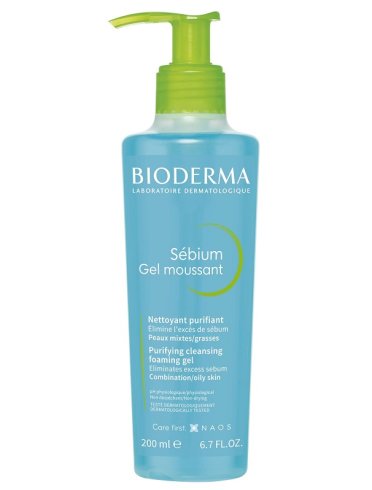 Bioderma sebium moussant - gel detergente delicato viso per pelle mista e grassa - 200 ml
