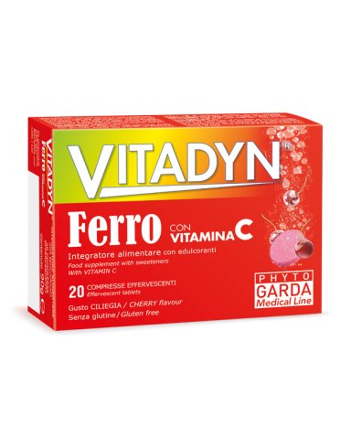 Vitadyn ferro - integratore di ferro e vitamina c - 20 compresse effervescenti