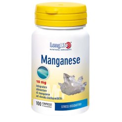 LongLife Manganese 10 mg - Integratore per la Salute delle Ossa - 100 Compresse