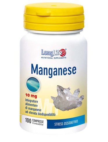 Longlife manganese 10 mg - integratore per la salute delle ossa - 100 compresse