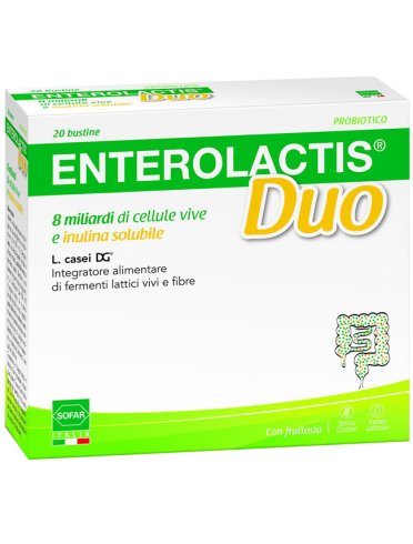 Enterolactis duo - integratore di fermenti lattici e fibre - 20 bustine