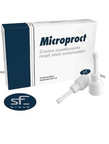 Crema rettale microproct in microclismi coadiuvante negli stati emorroidari 6 pezzi da 8 g