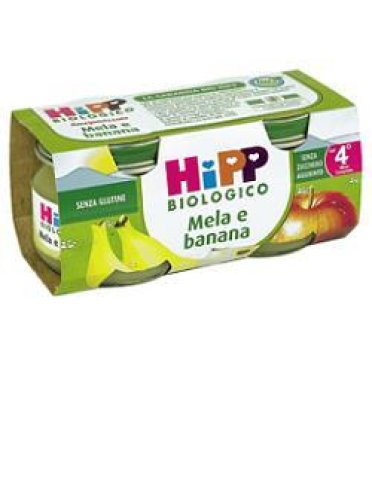 Hipp bio omogeneizzato mela banana 100% 2x80 g