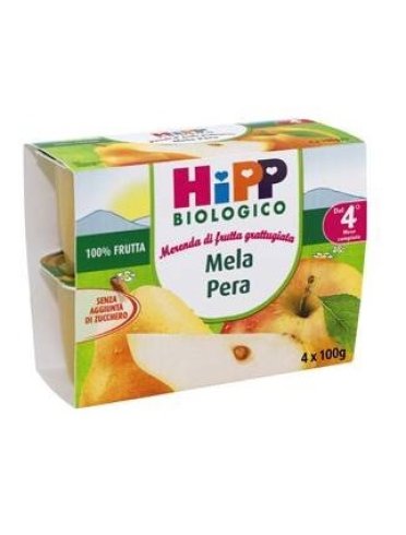 Hipp bio hipp bio frutta grattuggiata mela pera 4x100 g